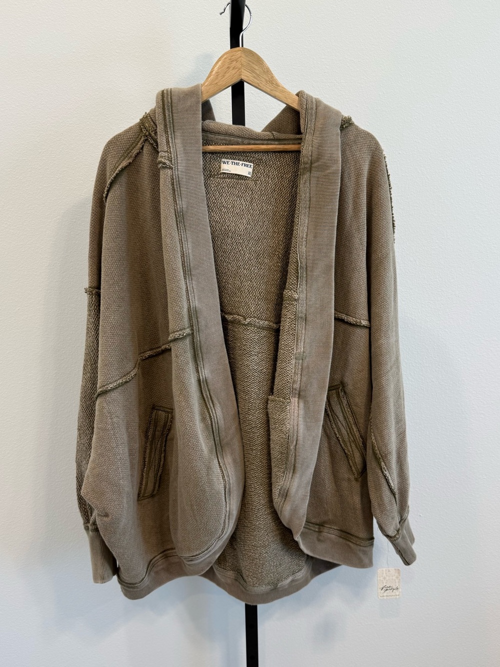 NWT Free People Forever Yours Cardi Hooded XL Boho Oversized Lagenlook Casual